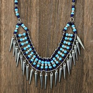 3/$18 RSVP Blue/Silver Beaded Necklace - New - Lot 440